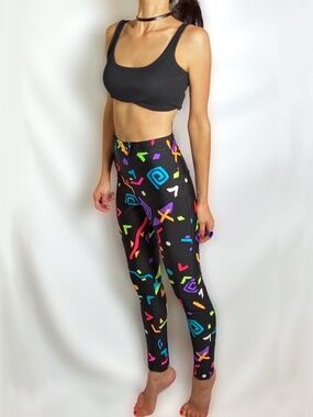 OBERMEYER VINTAGE Ski Pants Snow Classic 80s 90s Geometric Neon Women’s Medium